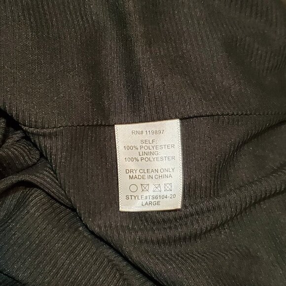 BLACK/BEIGE ONE SHOULDER TOP SIZE LARGE - Picture 8 of 10